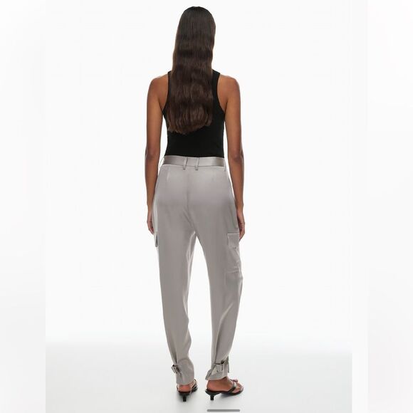 Aritzia Babaton Refined Satin Cargo Pant in Ashen - Picture 12 of 12
